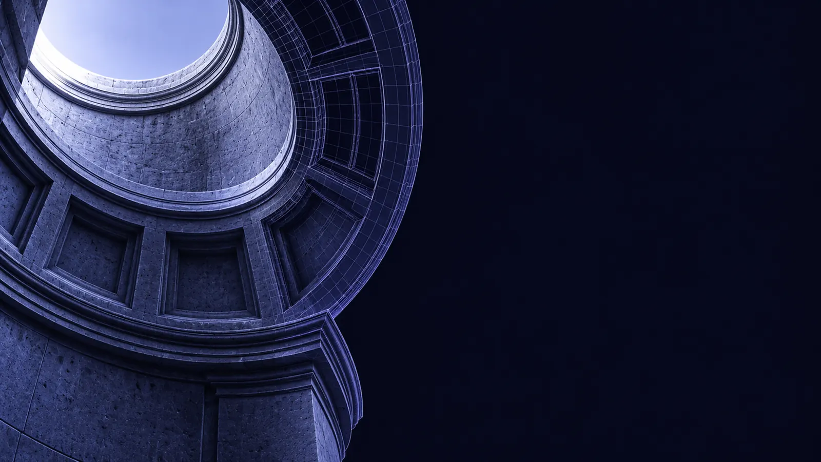 The oculus of a coffered dome